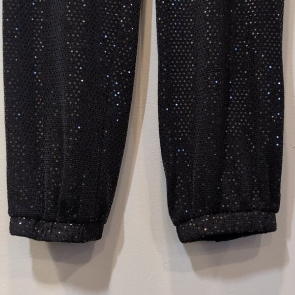 ONE By Chapter One Sequin Jogger Pants Pull On Stretch Glitter Party Lounge Glam - Picture 5 of 10